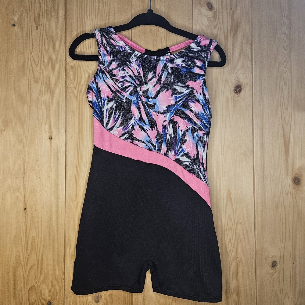 Size 4/5 Pink and Black Patterned Freestyle By Danskin Leotard